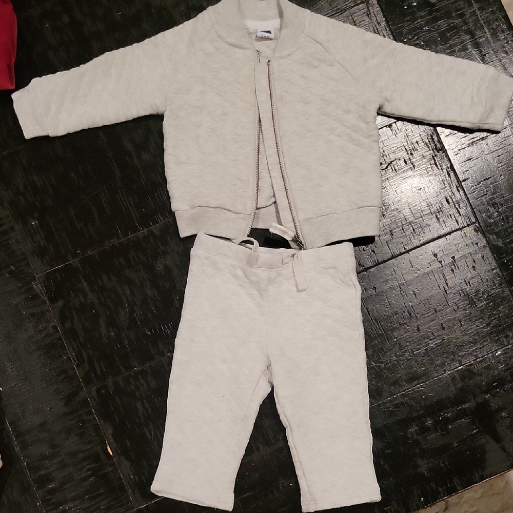 Janie and Jack Gray Baby Matching Set